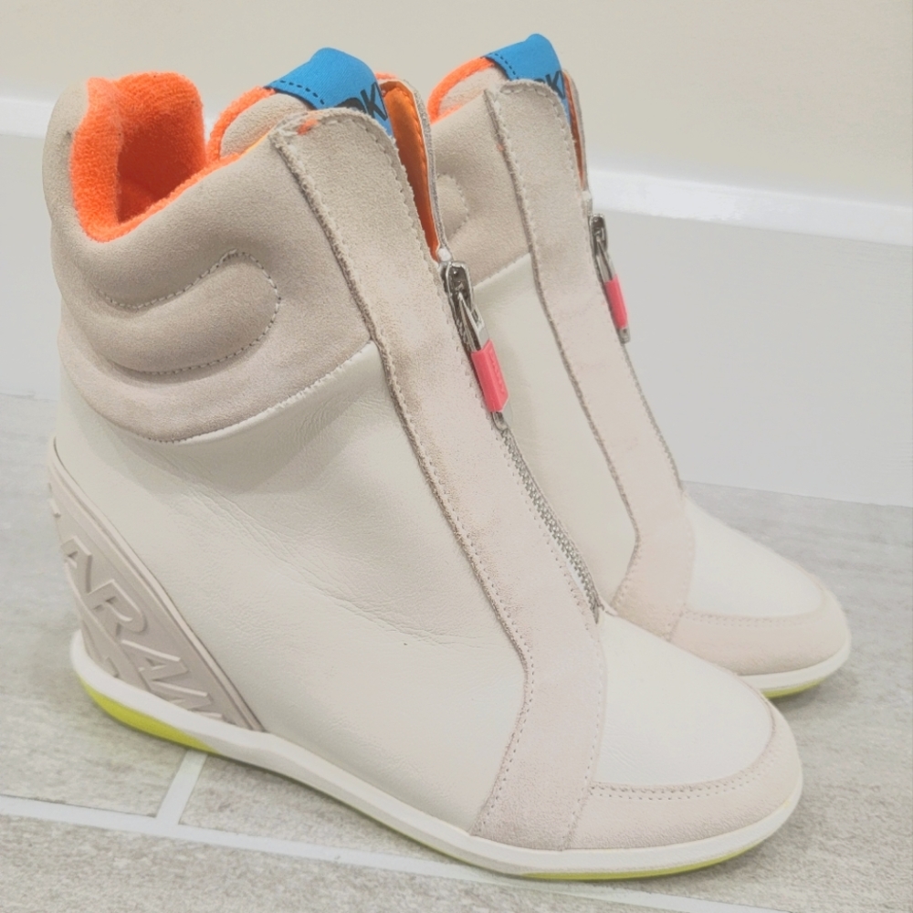 DKNY Christi Zip Wedge Sneakers size 6